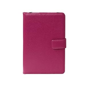 CaseCrown Amazon Kindle 2 Genuine Leather Opening Case with Interior Compartments (Fuchsia)