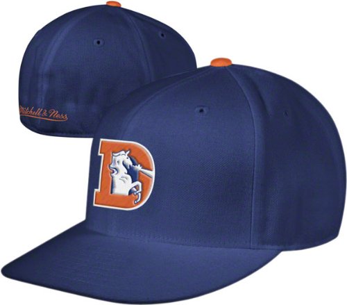 Denver Broncos Mitchell & Ness Throwback Basic Logo Fitted Hat