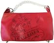 Lux de Ville MINI CHAIN HOBO 'Love Kills' Zipper Handbag- Black on Red