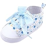 Weixinbuy Baby Girl's Floral Prewalker Soft Sole Ribbon Non-slip Sneaker