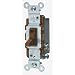 Leviton 1453-2 15 Amp, 120 Volt, Toggle Framed 3-Way AC Quiet Switch, Residential Grade, Grounding, Quickwire Push-In & Side Wired, Brown