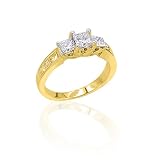 3 Diamond Princess Cut Ring 1 ct. in 14K Yellow Gold 41gW6ESrKyL. SL160 3 Diamond Princess Cut Ring 1 ct. in 14K Yellow Gold