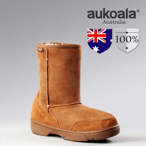 Aukoala Australia Sheepskin Warm Milan Short Winter Boots For Womens_Chestnut_Us Size 4 On Sale