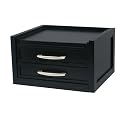 2-Drawer Charging Station with Handles - Black