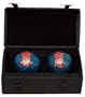 Good Unique Fun Birthday Gift Idea - 1.5" Chinese Cloisonne Health Balls w/ Shou Symbol in Fabric Case