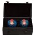 Good Unique Fun Birthday Gift Idea - 1.5" Chinese Cloisonne Health Balls w/ Shou Symbol in Fabric Case