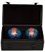 Good Unique Fun Birthday Gift Idea - 1.5" Chinese Cloisonne Health Balls w/ Shou Symbol in Fabric Case