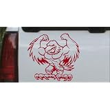6in X 6.5in Red -- Muscular Bald Eagle Animals Car Window Wall Laptop Decal Sticker by Rad Dezigns