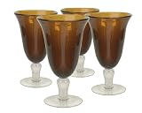 Artland Iris Footed Ice Tea, 18-Ounce, Brown, Set of 4