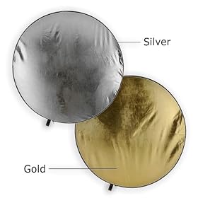 Fotodiox 42 Silver / Gold Reflector Pro, Premium Grade Collapsible Disc