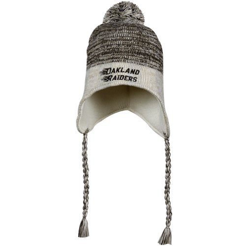 Oakland Raiders Reebok Heathered Tassel Pom Knit Hat