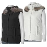 Liz Claiborne Down Vest with Fur Lined Hood