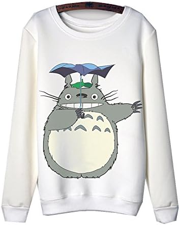 LS High Quality Cotton Long Sleeve Cute Cartoon Totoro Printed Women Hoodies