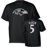 Joe Flacco Baltimore Ravens Jersey Name and Number Black T-shirt