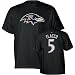 Joe Flacco Baltimore Ravens Jersey Name and Number Black T-shirt
