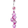 Pink Cubic Zirconia Sweet Cupcake Drop Belly Ring