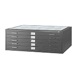 Safco 5-Drawer Steel Flat File, 42 x 30 Black