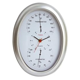 Timex TX8100-1 Patio Oval Case Thermometer and Clock