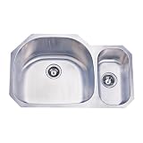 Elements of Design KU322097DBN# 31-1/2-Inch-by-20-11/16-Inch-by- 9-Inch-by- 7-Inch Double Bowl Stainless Steel Undermount Kitchen Sink, Brushed Nickel