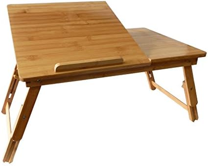 Badasa Bamboo Portable Folding Laptop Computer / Notebook / Tablet Desk, Table, &amp; Serving Bed Tray