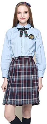 Etongenius peter pan collar long sleeve uniform blouse for girls and women