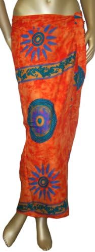 Womens 'Inca' Orange Sarong Wrap - One Size Fits All