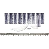 Aleco 440040 Clear-Flex II Standard Smooth Cooler Strip Door Mounting Kit with MaxBullet Aluminum Mounting Hardware, 6" Width x 84" Height x 0.06" Thick