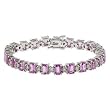 14K White Gold Pink Sapphire and Diamond Bracelet