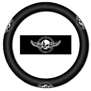 Harley Davidson w/ Skull and Wings - Steering Wheel Cover