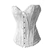 Muka White Flower Tapestry Brocade Fashion Corset With White Lace, Gift Idea