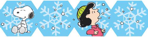 Eureka Peanuts Happiness Is A Snowflake Extra Wide Die-Cut Deco Trim, Set of 12 Reusable Strips