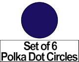 Set of 6 - 6 Dark Blue Navy Circles Polka Dots Vinyl Wall Graphic Decals Stickers