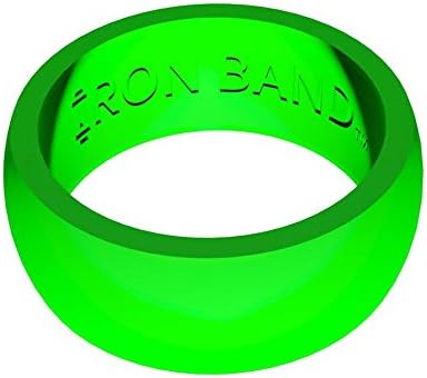 Iron Band Quality Men's Rubber Silicone Wedding Bands for an Active Lifestyle... (Lime Green, Small (5-7))