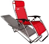Outdoor Living : Strathwood Anti-Gravity Adjustable Recliner, Red with Silver Frame