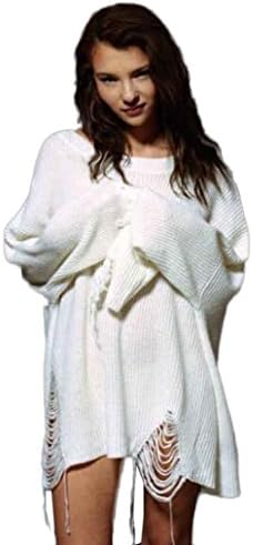 EKIMI Women Long Sleeve Knit Long Top Sweater