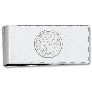 MLB New York Yankees Plated Money Clip with Sterling Silver Logo