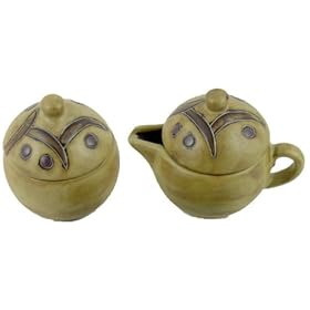 MARA Stoneware Collectible CREAMER SUGAR BOWL Grapevine DESIGN by CollectibleXchange