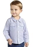 Ticking stripe shirt Blue 6/9 MNTHS