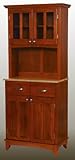 Buffet - Cottage Oak Buffet with Two Door Hutch and Natural Wood Top - Home ....
