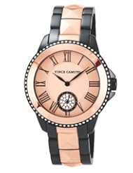 Vince Camuto Womens VC/5049RGTT Swarovski Crystal Accented Gunmetal and Rose Gold-Tone Bracelet Watch