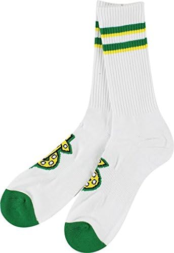 Shake Junt Classic Crew Socks White/Green Single Pair
