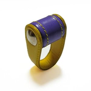 【クリックで詳細表示】[デトゥ]DETOW レザーリング ラベンダー×イエロー R004A