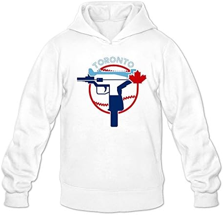 BOAO Men's 2015 MLB Toronto Blue Jays Logo Hooded Sweatshirt White S