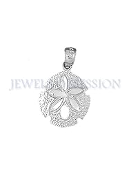 Rhodium-Plated 925 Sterling Silver Sand Dollar Pendant