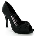 New Ladies Black satin High Heel Shoes Womens Sizes 3-8