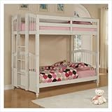 Bundle-01 May Twin Size Bunk Bed in Pure White (Set of 2)
