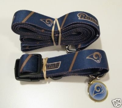 St. Louis Rams Dog Pet Set Leash Collar ID Tag XS