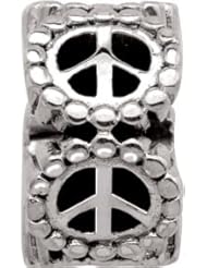 Persona Sterling Silver Peace Sign Charm fits Pandora, Troll & Chamilia European Charm Bracelets