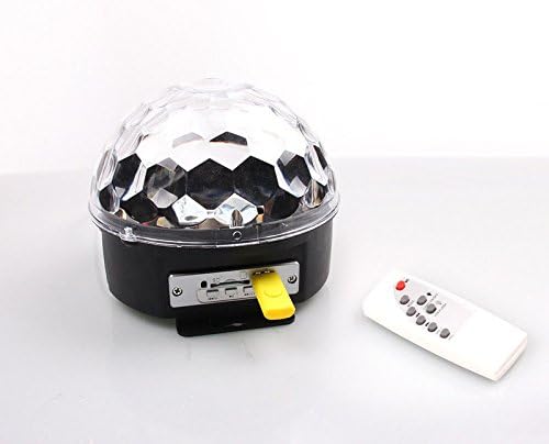 Vstorm U Disk SD Card Remote RGB Effect Rotating Mini LED Bulb Crystal Magic Ball Light Stage Lamp for Dj Party Disco Bar KTV Lighting Us Plug