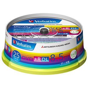 三菱化学メディア DVD+R DL 8.5GB PCデータ用 8倍速対応 25枚スピンドルケース入り ワイド印刷可能 DTR85HP25V1